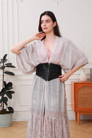 Elastic Wide Vegan Leather Corset Belt