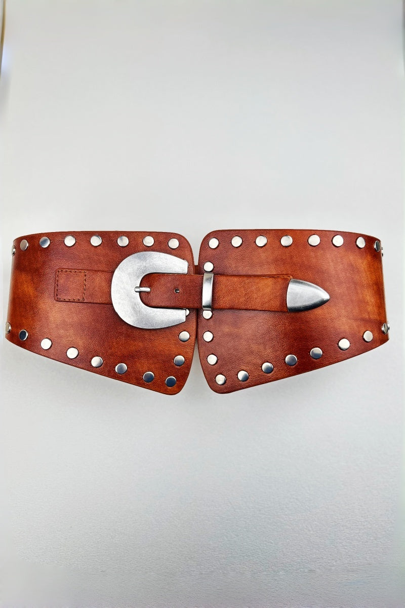 Vintage Edge: Silver Buckle Chunky Corset Belt - leto-collection