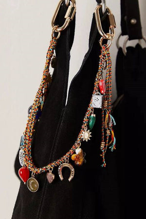 Bold Evil Eye Bag Charm Chain – Handwoven Strap for Fierce Style 👁️🔥 Leto Collection