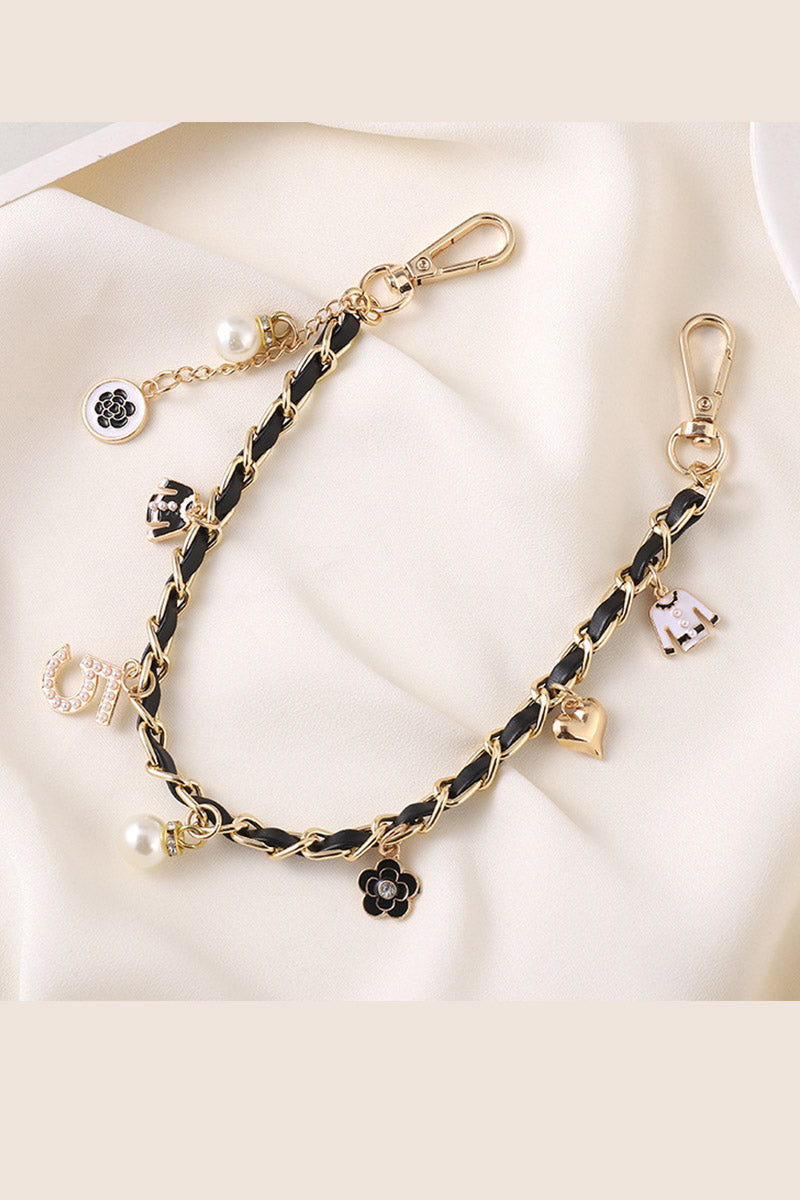 Luxury Pearl & Leather Chain Strap – Designer-Inspired Bag Charm ✨👜