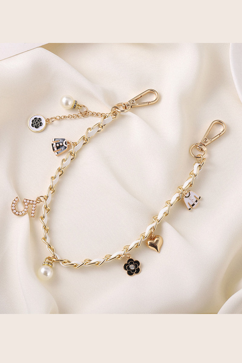 Luxury Pearl & Leather Chain Strap – Designer-Inspired Bag Charm ✨👜
