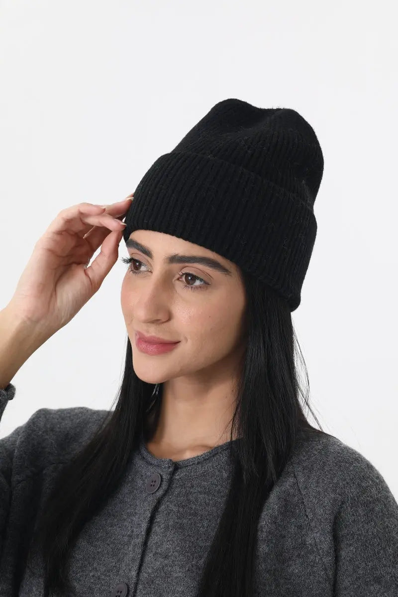 Women Soft Ribbed Cuff Knit Warm Winter Skull Cap ❄️🧸 Leto Collection