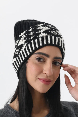 Vintage Fair Isle Knit Beanie Soft Geometric Pattern Winter 🧶❄️ Leto Collection