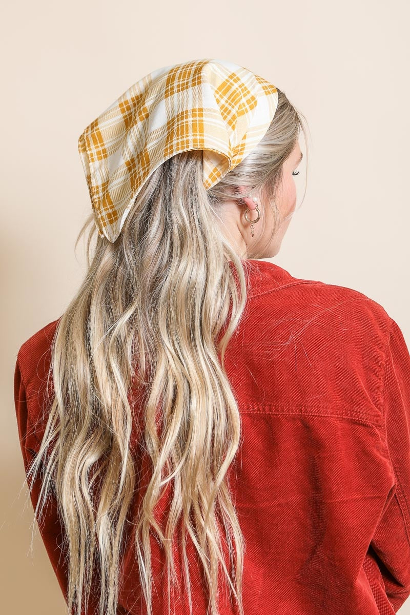 Triangle Flannel Head Scarf Hats & Hair Mustard