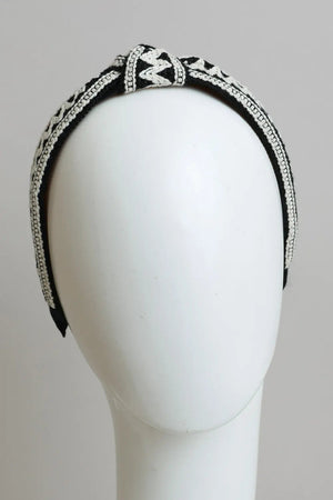 Embroidered Stitch Boho Knot Headband Leto Collection