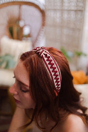 Embroidered Stitch Boho Knot Headband Leto Collection