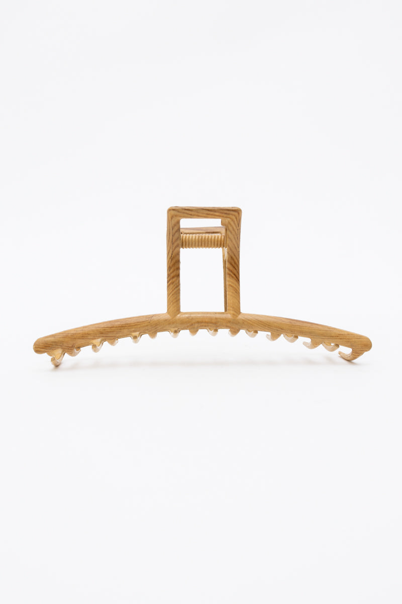 Retro Wood Grain Metal Hair Claw Clip