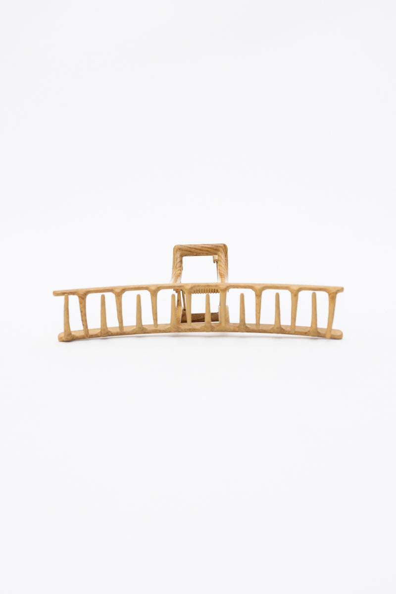 Retro Wood Grain Metal Hair Claw Clip