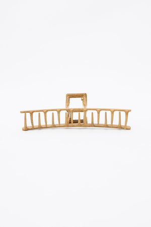 Retro Wood Grain Metal Hair Claw Clip