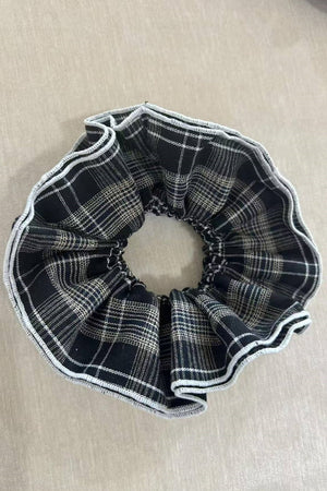 Vintage Stripe Double-Layer Scrunchie – Extra-Large Hair Tie for Women