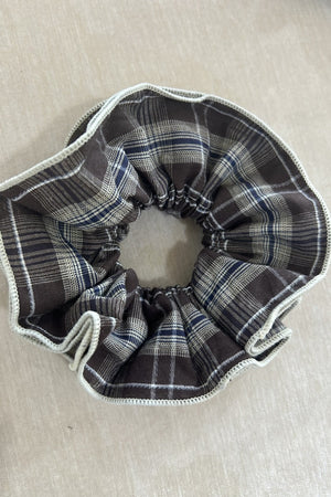 Vintage Stripe Double-Layer Scrunchie – Extra-Large Hair Tie for Women