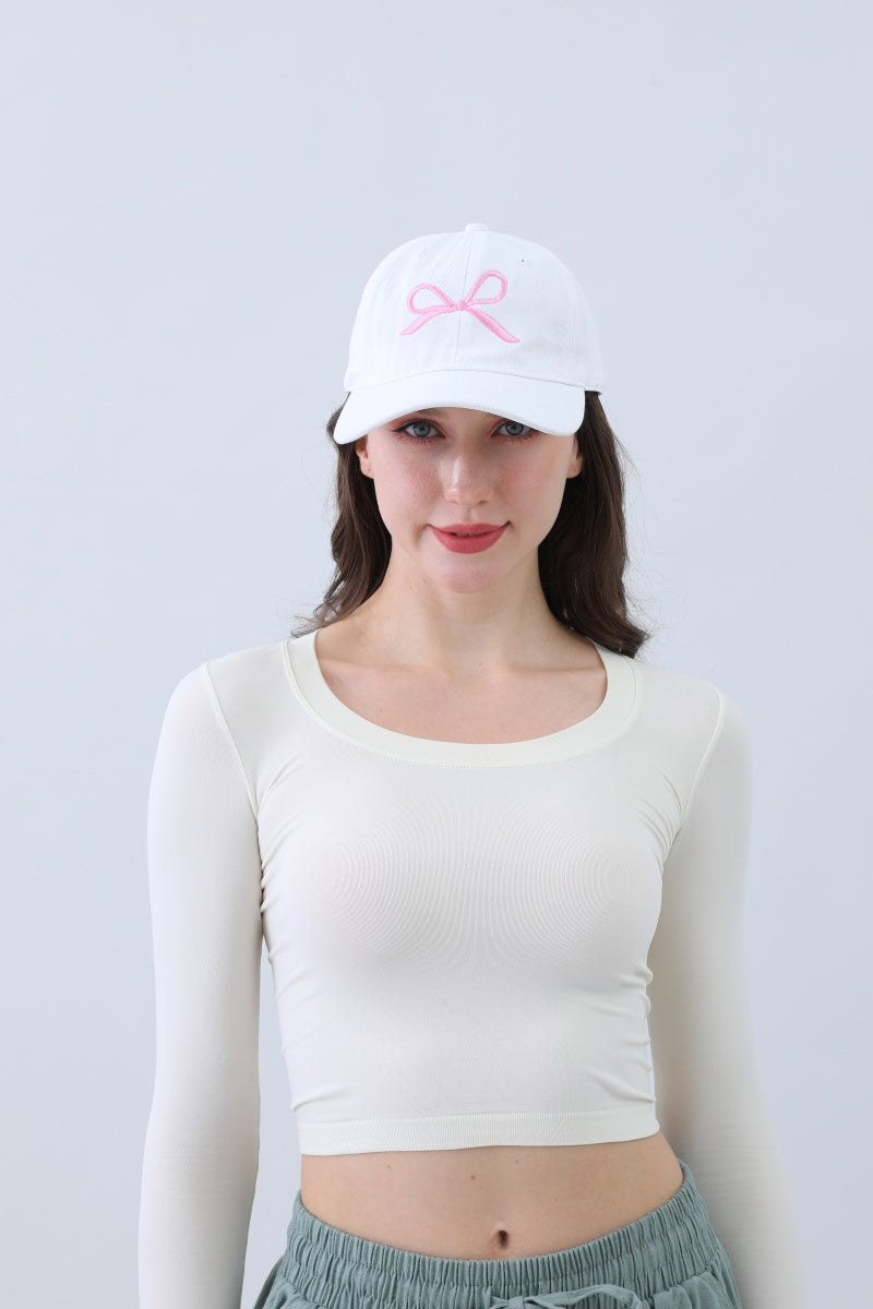 Embroidered Bow Ribbon Baseball Cap – Stylish & Chic🎀⚾️