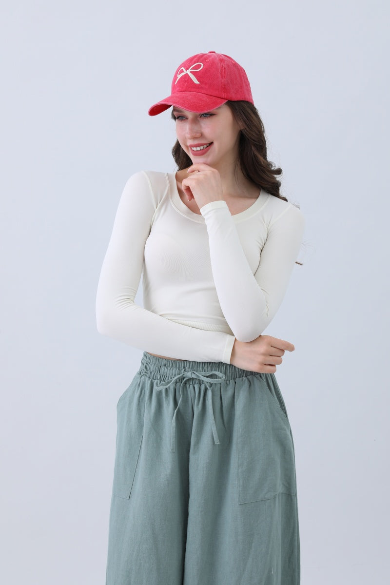 Embroidered Bow Ribbon Baseball Cap – Stylish & Chic🎀⚾️