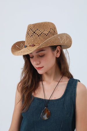 Woven Wide Brim Cowboy Hat – Textured Western Style 🤠🧢