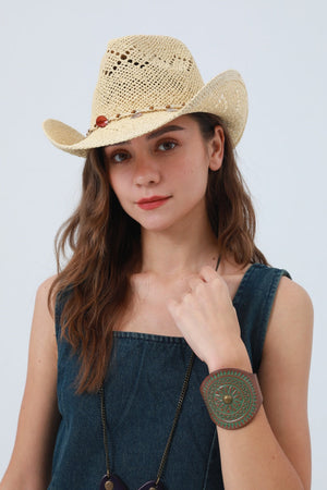 Woven Wide Brim Cowboy Hat – Textured Western Style 🤠🧢