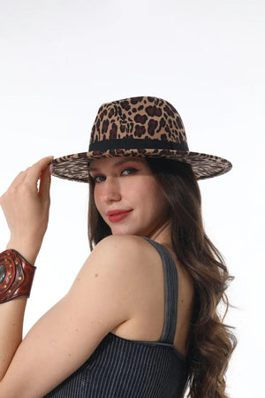 Vintage Leopard Fedora – Wide Brim Style Leto Collection
