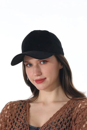 Women Soft Suede Solid Adjustable Curved Brim Baseball Cap 🧢🍂 Leto Collection