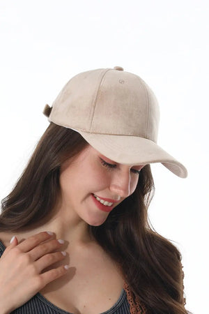 Women Soft Suede Solid Adjustable Curved Brim Baseball Cap 🧢🍂 Leto Collection