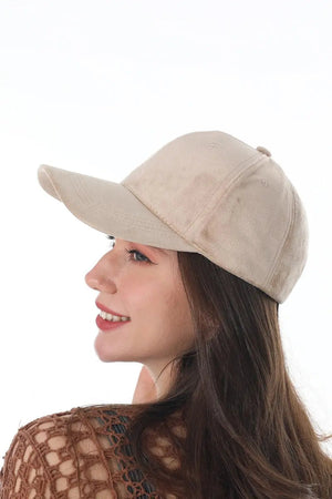 Women Soft Suede Solid Adjustable Curved Brim Baseball Cap 🧢🍂 Leto Collection