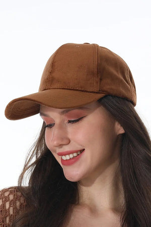 Women Soft Suede Solid Adjustable Curved Brim Baseball Cap 🧢🍂 Leto Collection