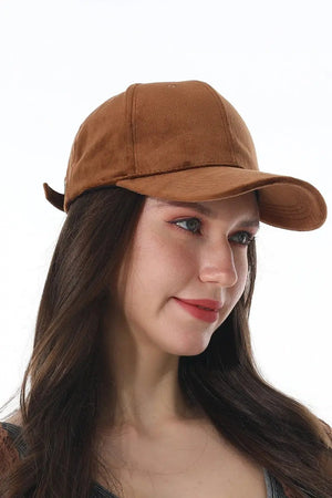 Women Soft Suede Solid Adjustable Curved Brim Baseball Cap 🧢🍂 Leto Collection