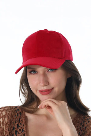 Women Soft Suede Solid Adjustable Curved Brim Baseball Cap 🧢🍂 Leto Collection