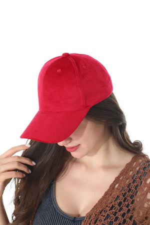 Women Soft Suede Solid Adjustable Curved Brim Baseball Cap 🧢🍂 Leto Collection