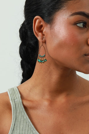 Vintage Boho Earrings – Turquoise & Tassel Details 🌿💎
