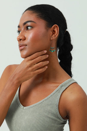 Vintage Boho Earrings – Turquoise & Tassel Details 🌿💎