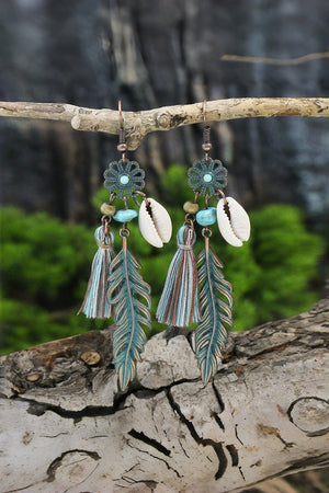Bohemian Fringe Earrings – Feather Motif & Dancing Tassels 🌿✨