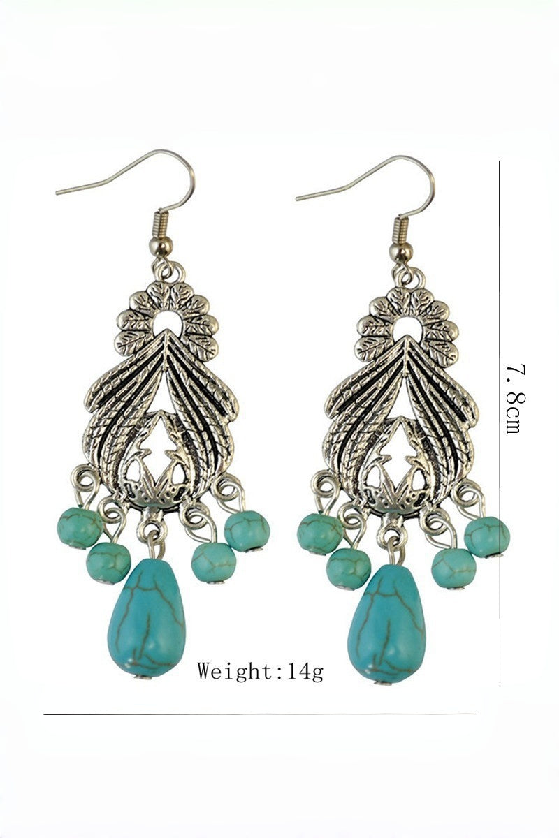 Women Boho Vintage Turquoise Chandelier Drop Dangle Earrings leto-collection