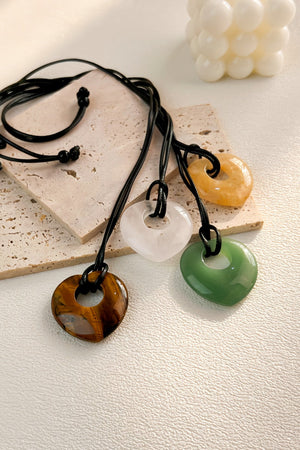 Hollow Heart Gemstone Pendant Necklace for Women – Delicate & Meaningful 💎