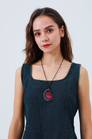 Raw Gemstone Pendant Necklace – Organic & Irregular Stone 💎