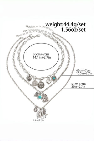Bohemian Stackable Cowgirl Turquoise Charm Layer Necklace for Women Leto Collection