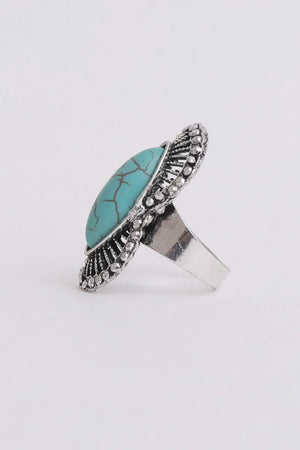 Marquise Western Adjustable Turquoise Ring 🤠💚 Leto Collection