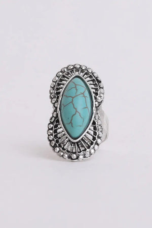 Marquise Western Adjustable Turquoise Ring 🤠💚 Leto Collection