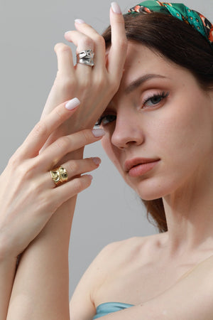 Asymmetric Nugget Rings – Minimalist Luxury Stackables ⚖️✨
