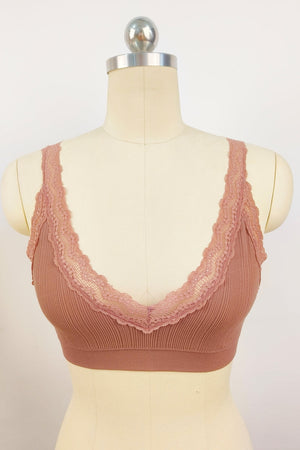 Lace Trim Padded Bralette Leto Collection