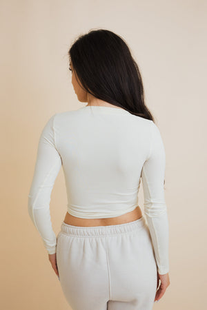 Fitted Crop Top with Long Sleeves