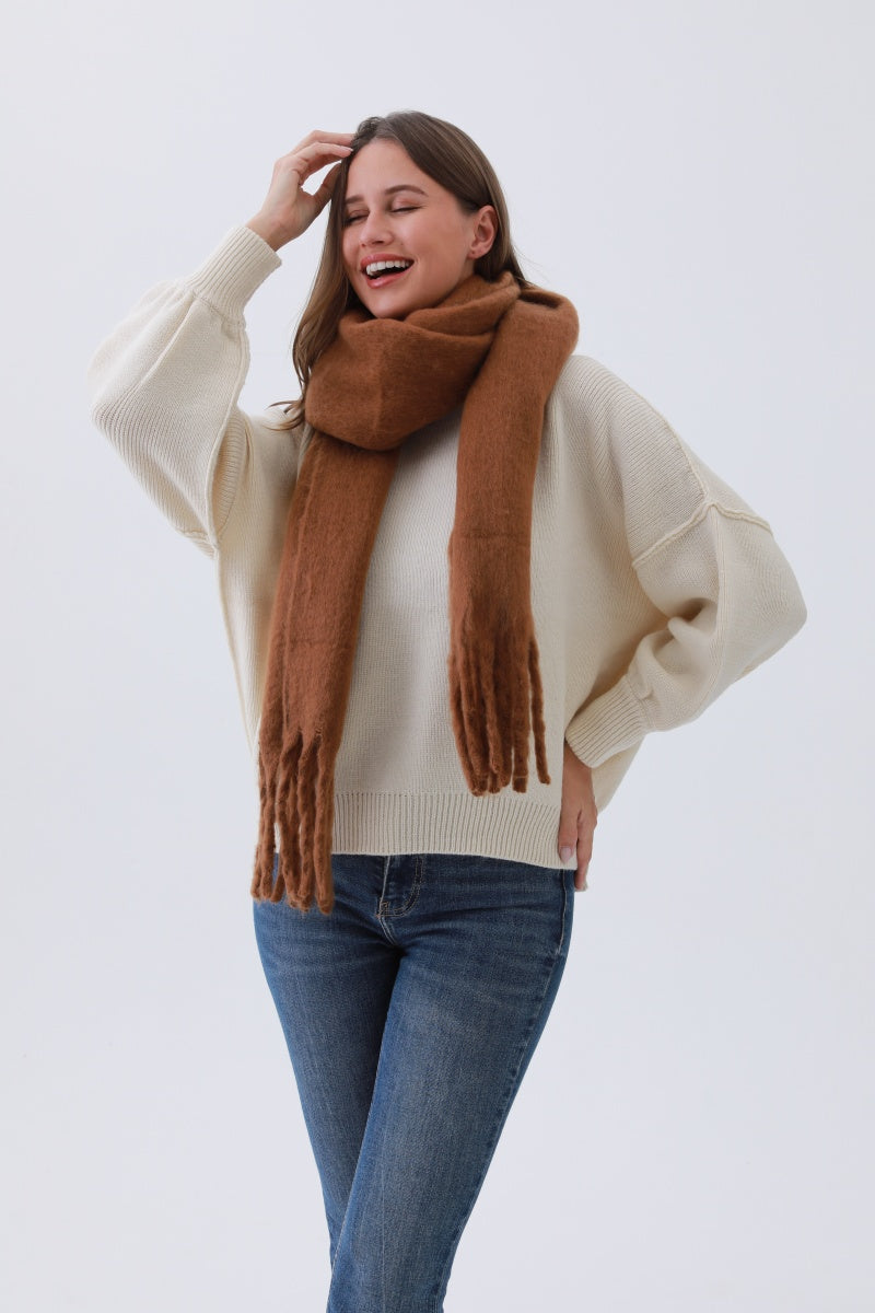 Classic Tassel Knit Scarf – Bestselling Winter Essential❄️✨