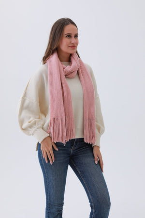 Luxe Chenille Knit Scarf – Plush Tassel Elegance☁️✨