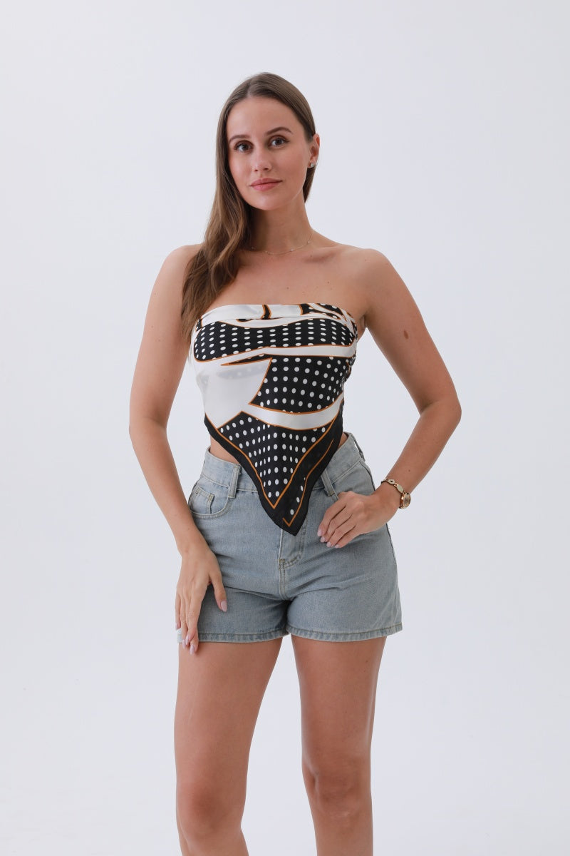 Polka Petal Bandana – Whimsical Silky Luxury🌸⚪