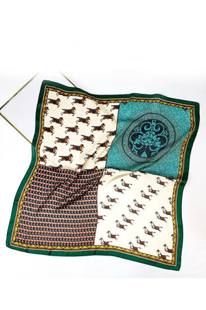 Vintage Patchwork Bandana – Luxe Silk Square Scarf 🌸✨