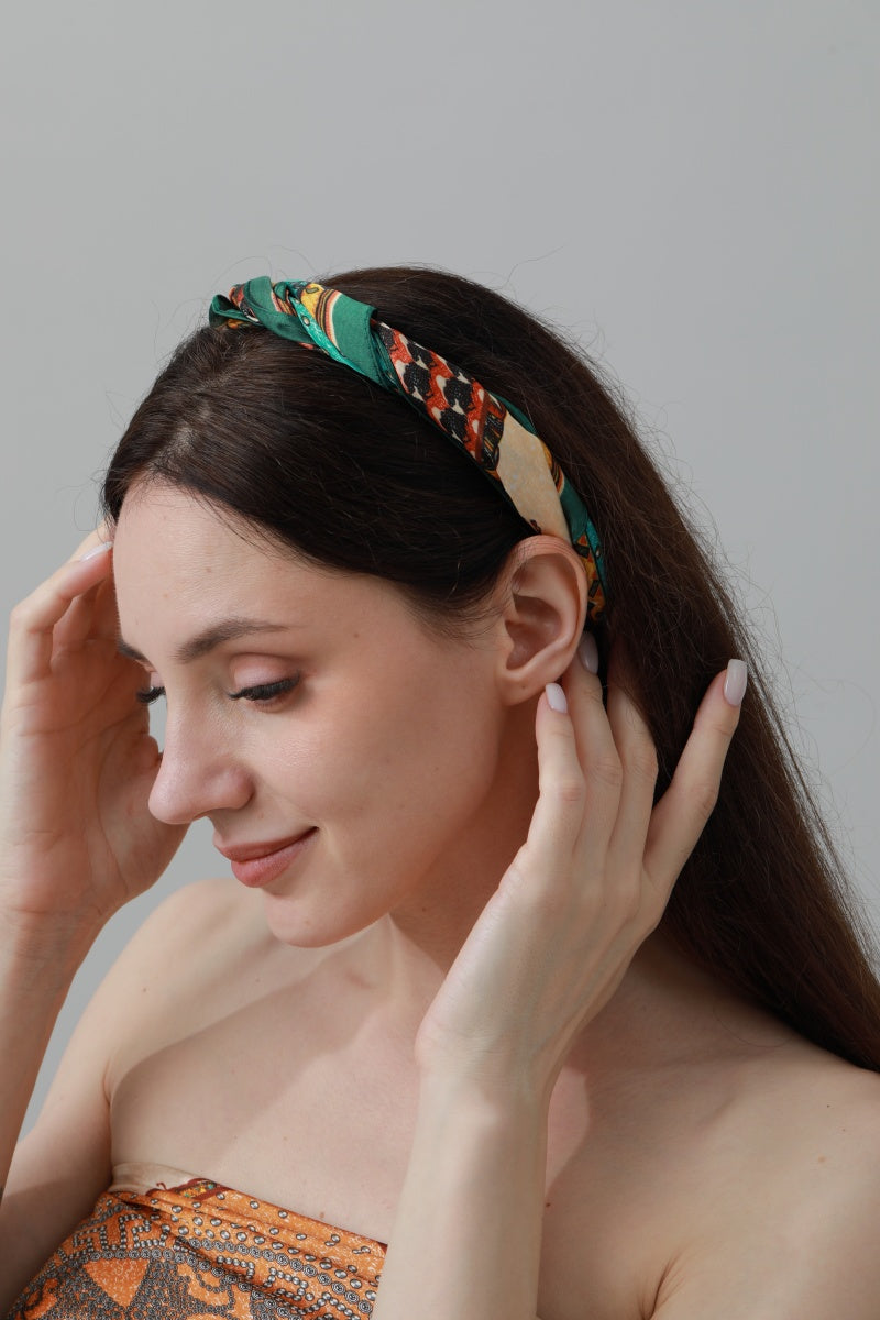 Vintage Patchwork Bandana – Luxe Silk Square Scarf 🌸✨