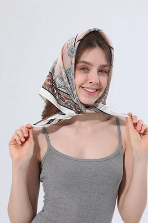 Floral Tulip Scarf – Silk-Style Square Neckkerchief 🌷✨ Leto Collection