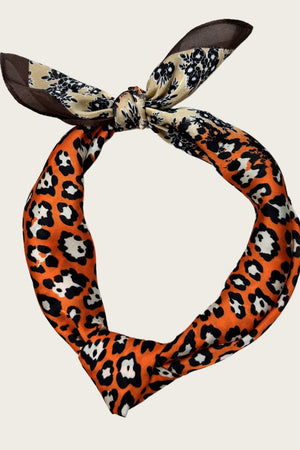 Leopard & Floral Print Bandana – Reversible Style 🌺🐆