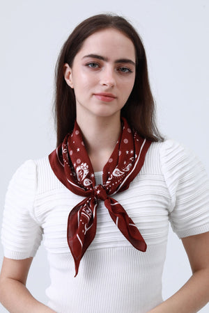 Paisley Silky Square Scarf - Multi-Use Accessory 🌸🧣