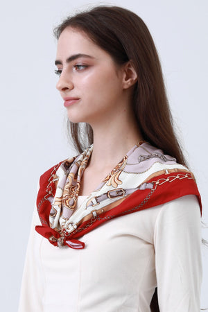 Chain Print Silky Bandana – Vintage Rope Design Headscarf 🔗🧣 Leto Collection