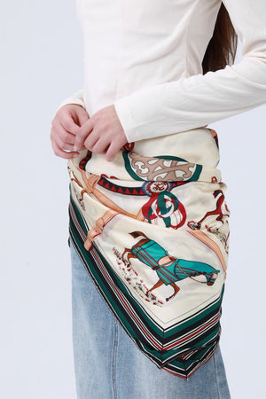 Galloping Horses Bandana - Equestrian Print Scarf 🐎🧣 Leto Collection
