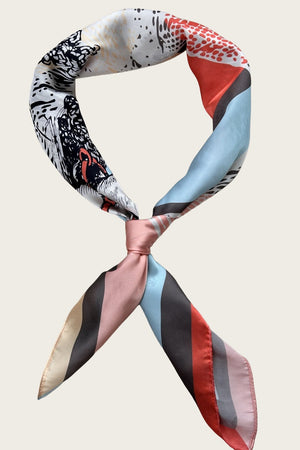 Equestrian Print Silk Scarf – Classic Horse Design 🐎🧣